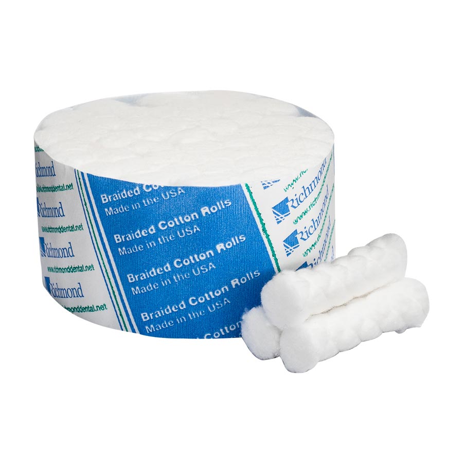 Braided Cotton Rolls, Medium, 3/8" x 6", 200/Pk thumbnail 8