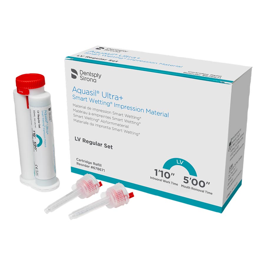 Aquasil Ultra+ VPS Impression Material, Cartridge Refill Pack, Xtra Light Body, Regular Set, 50 ml, Mint, Orange, 4/Pk, 678668 thumbnail 9