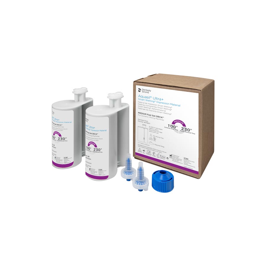 Aquasil Ultra+ DECA VPS Impression Material, Cartridge Refill, Medium Body, Fast Set, 380 ml, Mint, Purple, 2/Pk thumbnail 9