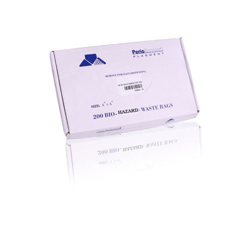 Plasdent - Red Biohazard Bags-Stick On 6"X6", Box Of 200, PS850S thumbnail 2