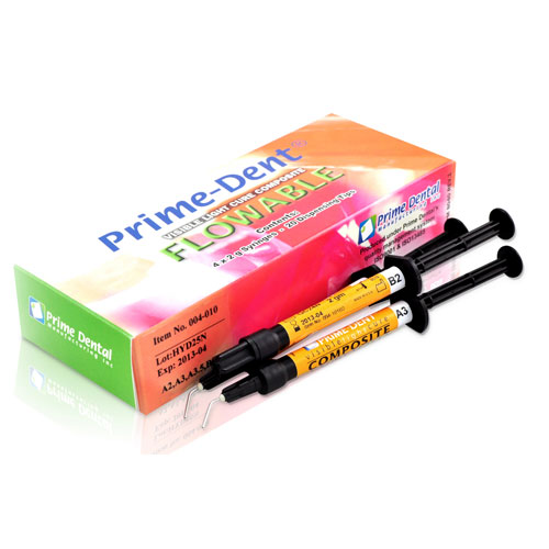 Primedent Flowable Composite Kit 4x2gm Syringe W/ 20 Tips  Assorted (A2, A3, A3.5, B2) 004-010 product image
