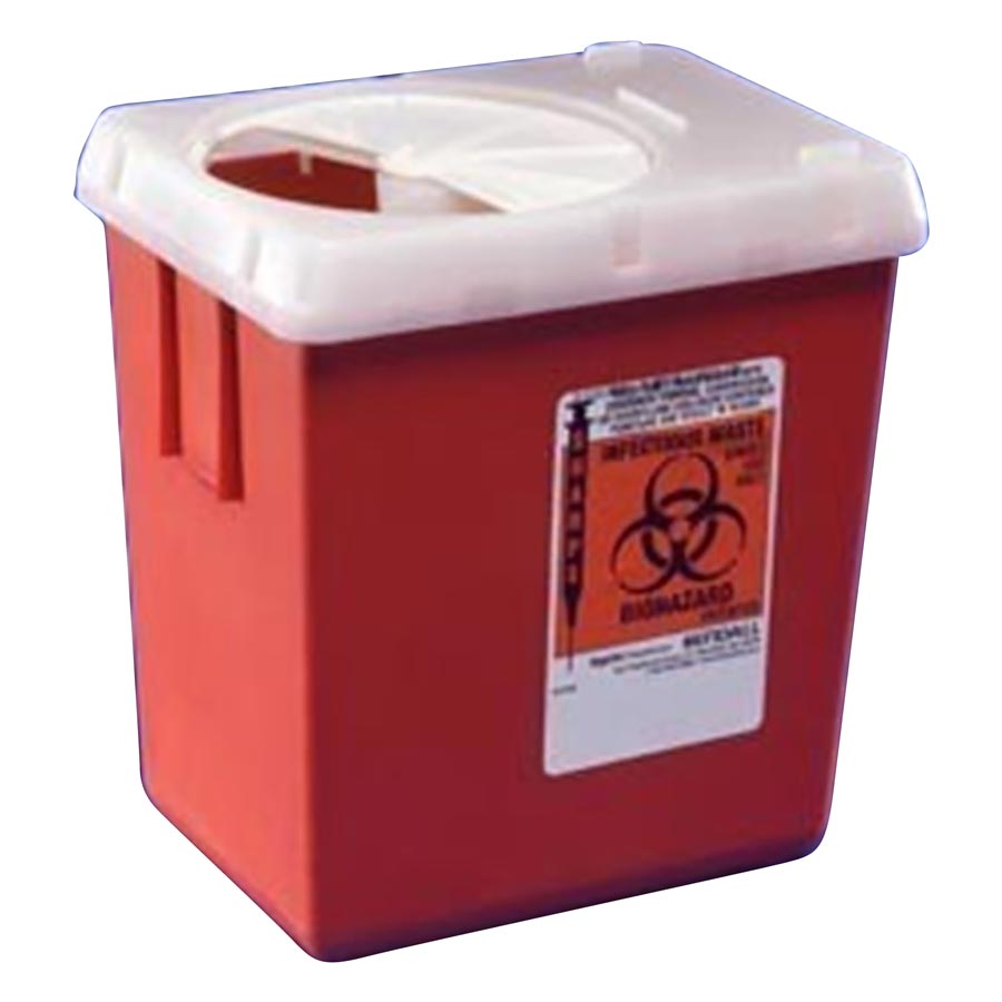 Phlebotomy Sharps Container, 2.2 Qt, Red, 1/Pk, 1522SA thumbnail 8