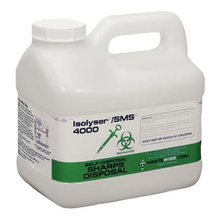 Isolyser/SMS Sharps Container 1.5g Wht/Grn 6.5x9x9.5" Scrw Ld Vert Drp Plstc EA thumbnail 9