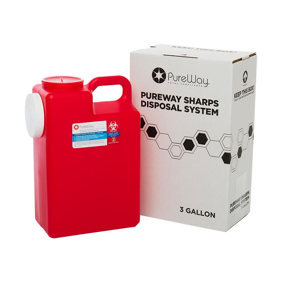 Mail Back Collection Bin 3gal Biohazard Labeling/Symbol Red Ea thumbnail 3