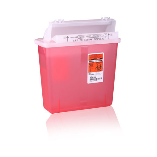 SharpStar Sharps Containers, with Counterbalanced Lid, 5 Qt, Transparent Red, 1/Pk, 8507SA thumbnail 8