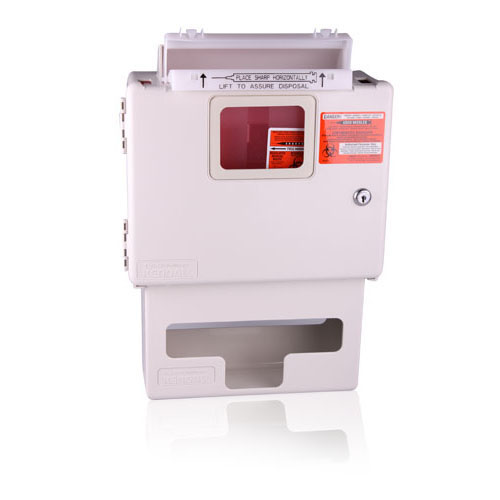 SharpStar Container, Wall Enclosure &amp; Glove Dispenser, 8556H- product image