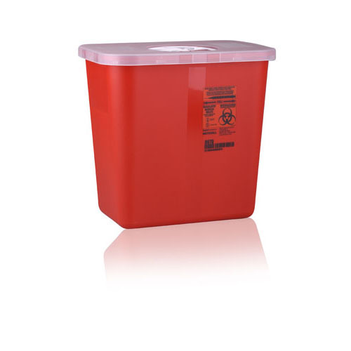 Multi-Purpose Sharps Container, with Rotor Opening Lid, 2 Gal, Red, 1/Pk, 8970 thumbnail 8