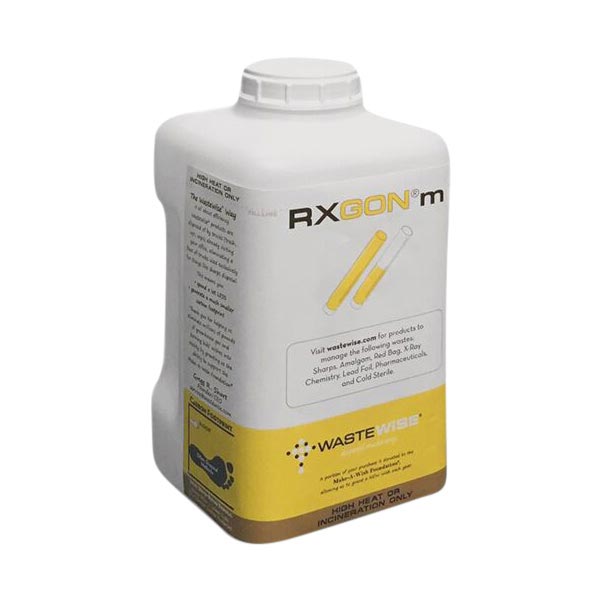 RXGON m Sharps Container 0.8gal White/Yellow 5x5x9.5" Scrw Ld Vert Drp Plstc Ea thumbnail 8