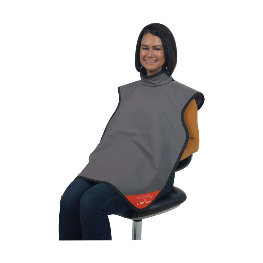 Visionary Lead-Free X-Ray Adult Apron, with Collar, Grey, 1/Pk, XAC-AG-LF - Visionary Lead-Free X-Ray Adult Apron, with Collar, Grey, 1/Pk, XAC-AG-LF - Image 1
