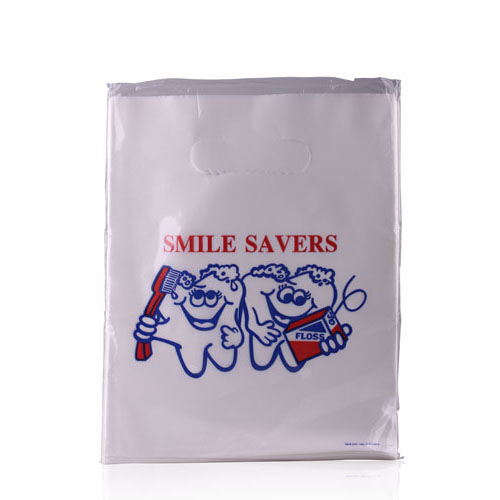 2-Color Bags Smile Savers White 7.5 in x 9 in 100/Pk thumbnail 2