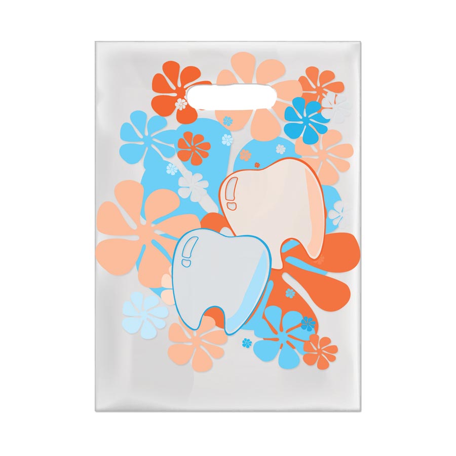 Scatter Print Bags Flower Power 2 Sided Print Clear 100/Bx thumbnail 2