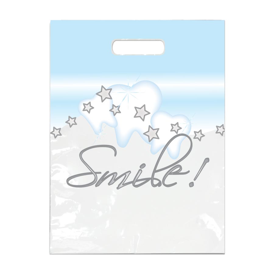 2-Color Bags Stars & Smiles White 9 in x 13 in 100/Pk thumbnail 3