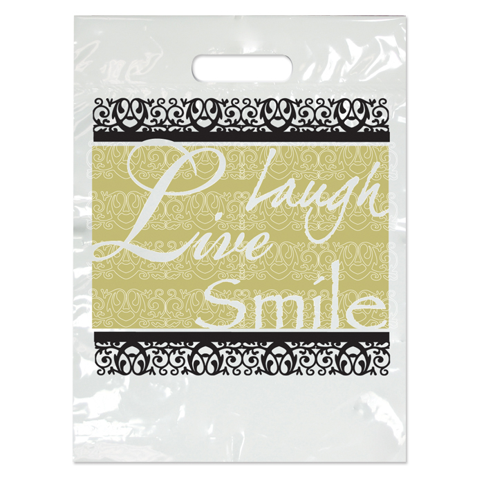 2-Color Bags Fancy Laugh White 9 in x 13 in 100/Pk thumbnail 2
