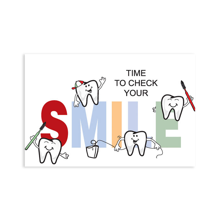 Imprinted Recall Cards Check Smile 4 in x 6 in 250/Pk thumbnail 3