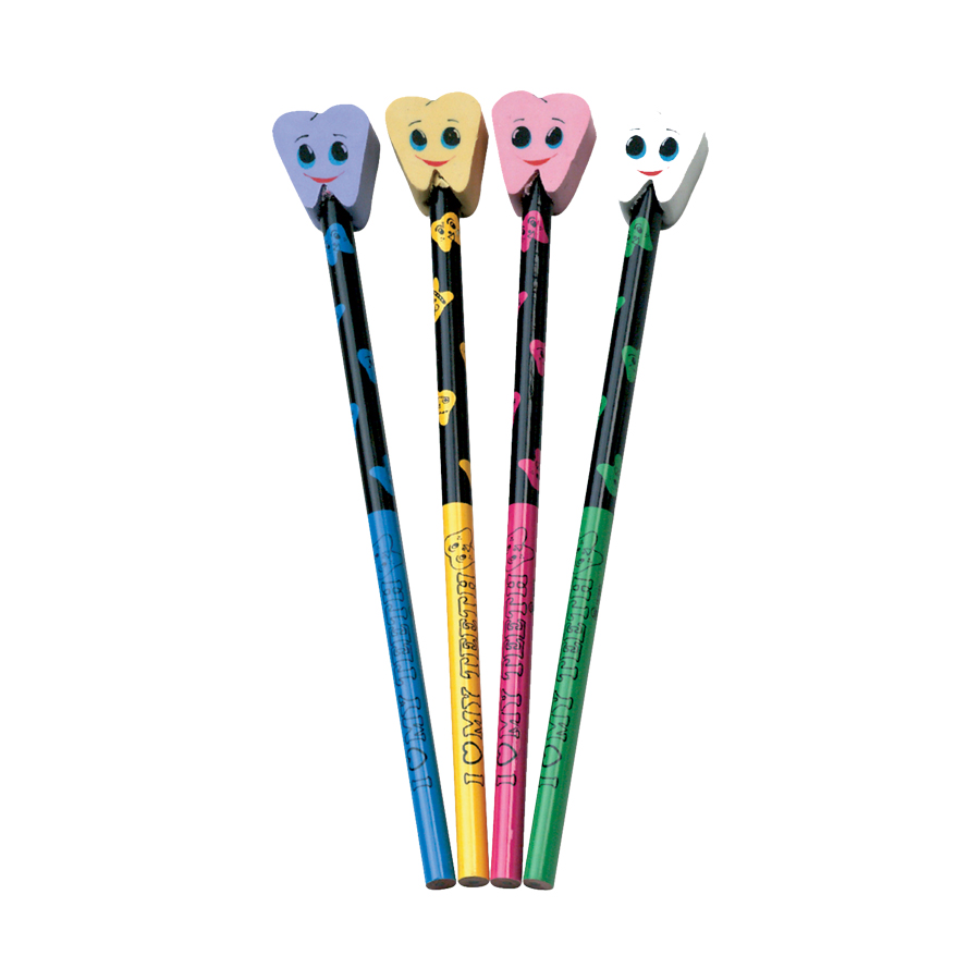 Pencils Tooth Eraser Assorted Colors 36/Pk thumbnail 2