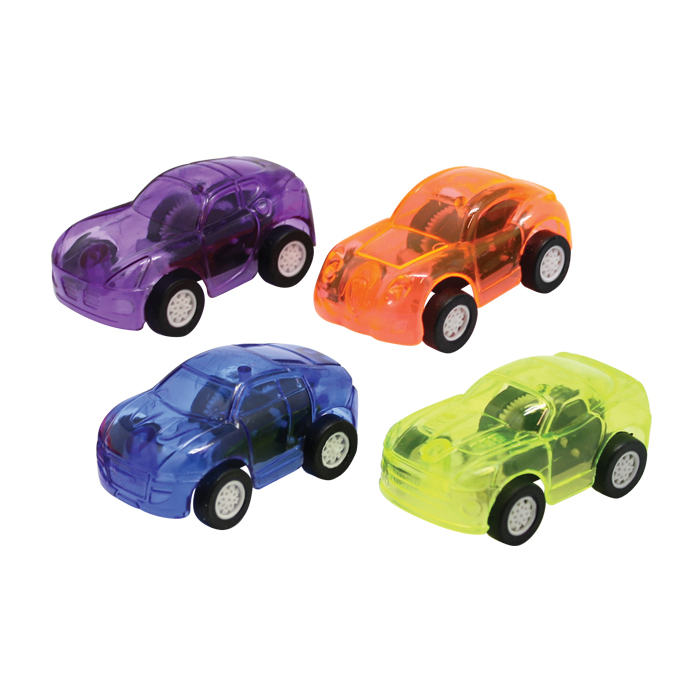 Toy Pull Back Cars Assorted Transparent Plastic 36/Pk thumbnail 2