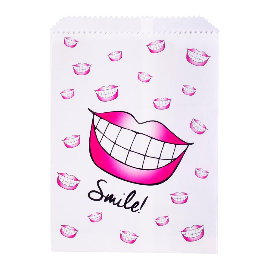 Scatter Print Bags Smile 1-Sided White 100/Pk thumbnail 3