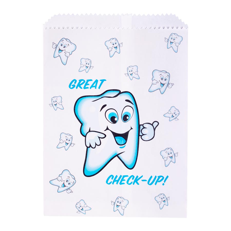 Scatter Print Bags Great Checkup! 1-Sided White 100/Pk product image