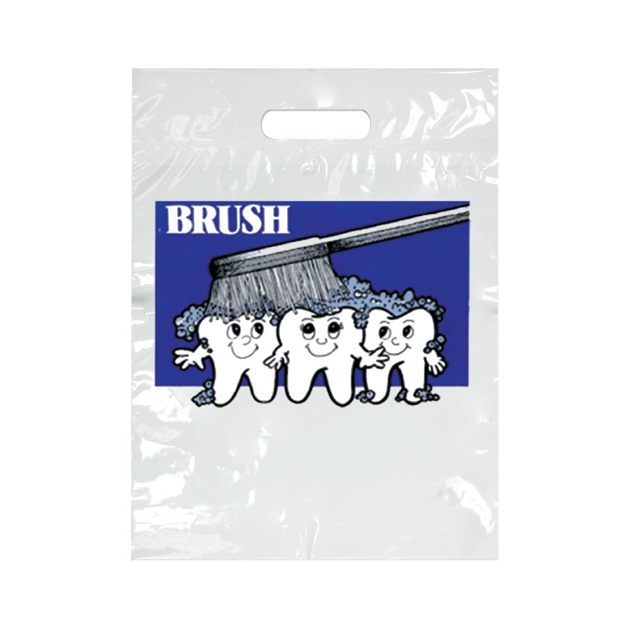 2-Color Bags Brush on Teeth White 7.5 in x 9 in 100/Pk thumbnail 7