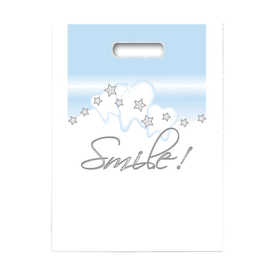 2-Color Bags Stars & Smiles White 7.5 in x 9 in 100/Pk thumbnail 3