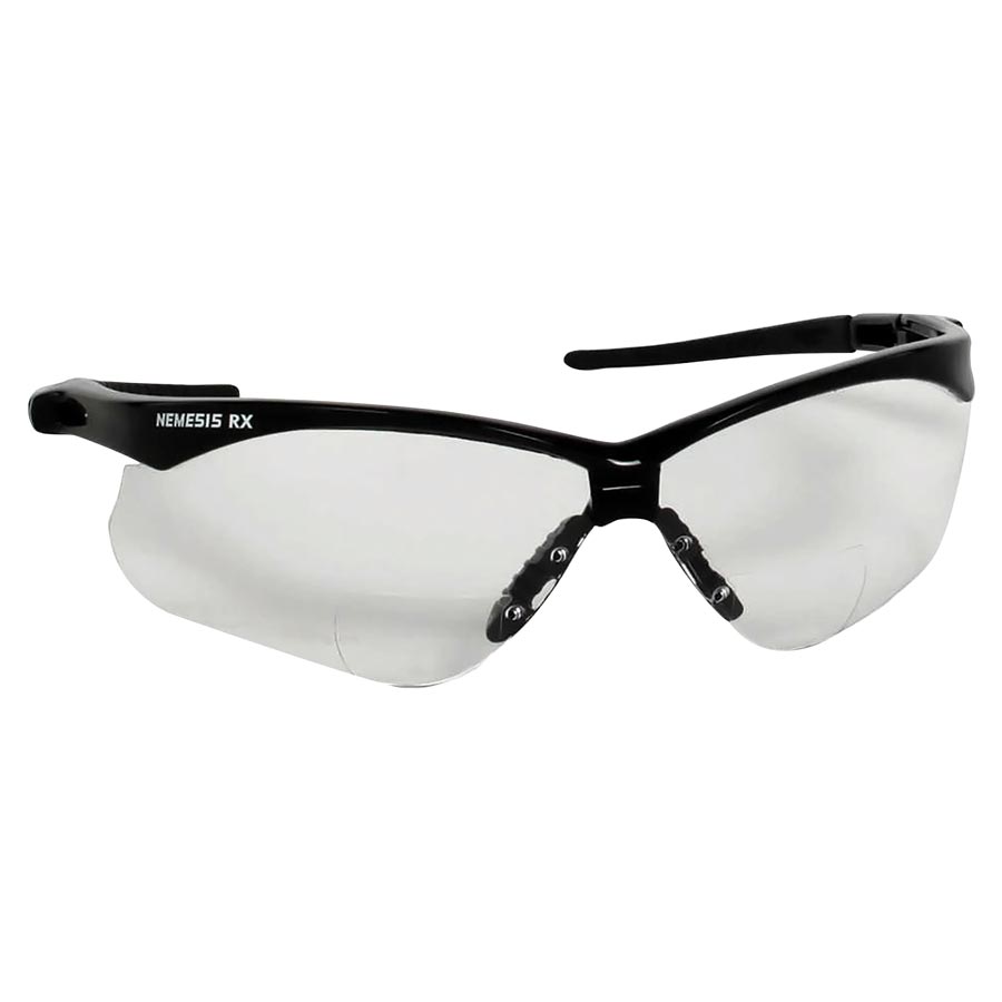 Nemesis V60 RX Bifocal Safety Eyewear Clear +1/Black Frame - Nemesis V60 RX Bifocal Safety Eyewear Clear +1/Black Frame - Image 1