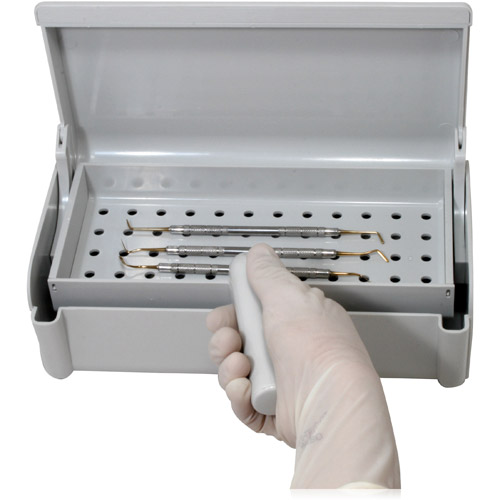 Tap & Slide Sterilization Tray, Liquid Cold Sterilant/Disinfection, Gray, 1/Pk, 35-697 thumbnail 8