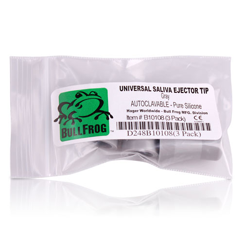 Bull Frog Saliva Ejector Tips, Silicone, Gray, 3/Pk, B10108 thumbnail 7