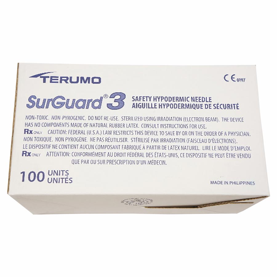 SurGuard 3 Hypodermic Needle 22gx1" Black Luer Lock/Luer Slip Safety 100/Bx thumbnail 2