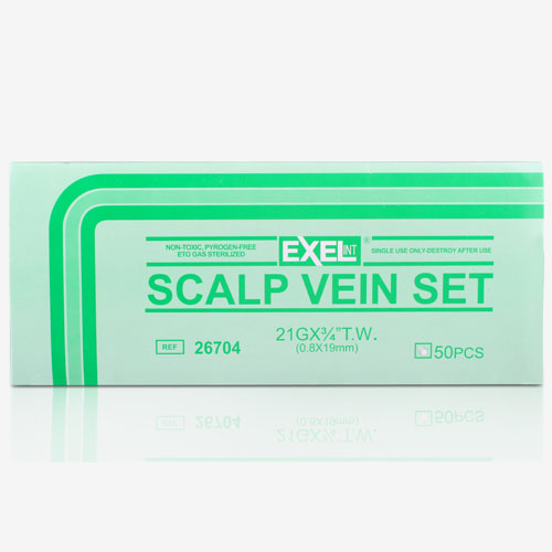 Scalp Vein Set Butterfly, Winged Infusion Set, 21G x ¾", 12" Tubing, 50/bx 26704 product image