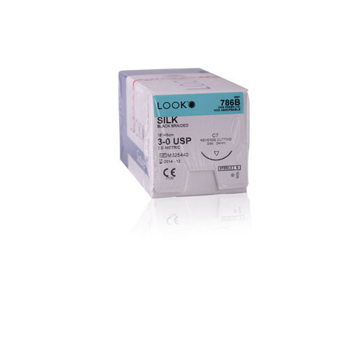 Silk Suture with C3 Needle (PRC), Black Braided, 18"/45 cm, # 4-0, 12/Pk, 792B thumbnail 9