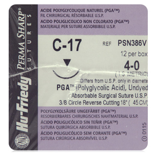 Perma Sharp Suture 4-0 18" Polyglycolic Acid Braid C-17 Undyed 12/Bx thumbnail 7