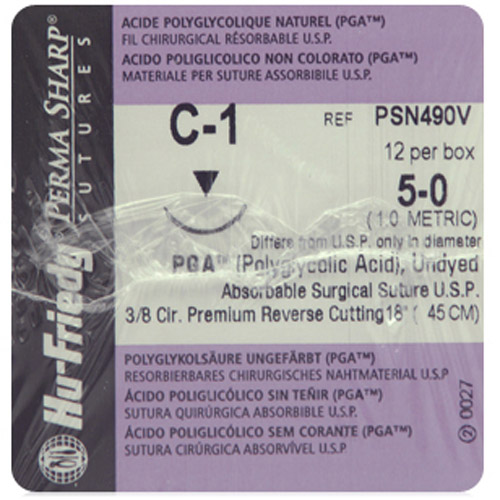 Perma Sharp Suture 5-0 18" Polyglycolic Acid Braid C-1 Undyed 12/Pk thumbnail 7