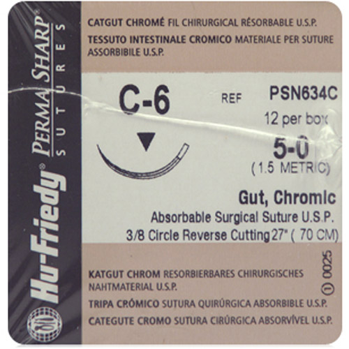 Perma Sharp Suture 5-0 Gut Chromic 27 C-6 3/8 Circle 12/Box, PSN634C thumbnail 8