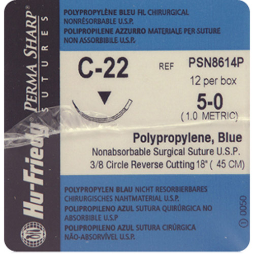 Perma Sharp Suture 5-0 18" Polypropylene Monofilament C-22 Blue 12/Bx thumbnail 8