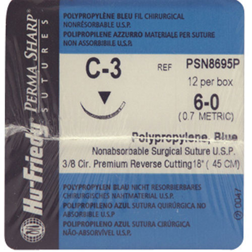 Perma Sharp Suture Polypropylene C-3 6-0 18" 12/Bx, PSN8695P thumbnail 5