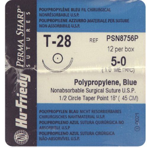 Perma Sharp Suture 5-0 18" Polypropylene Monofilament T-28 Blue 12/Bx thumbnail 3