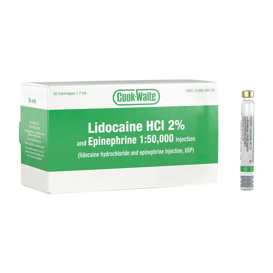 Cook Waite Lidocaine 2% Epinephrine 1:50 000 1.7 mL 50/Bx thumbnail 9