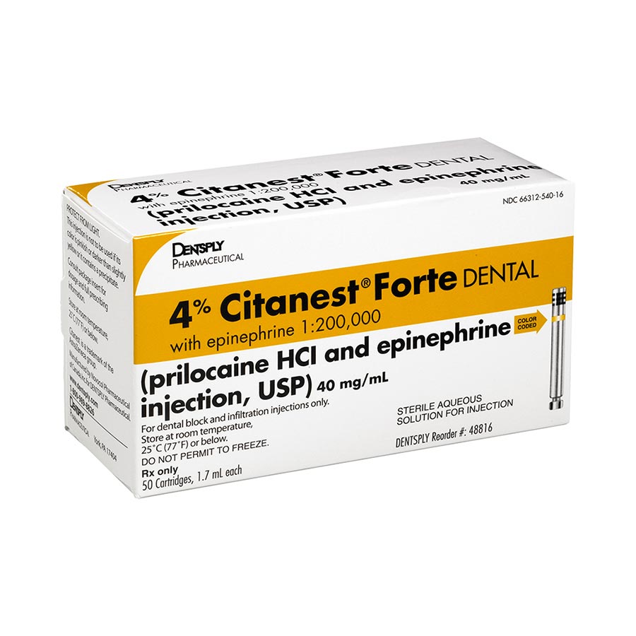 Citanest Forte Prilocaine HCl 4% Epinephrine 1:200 000 1.7 mL 50/Bx thumbnail 9