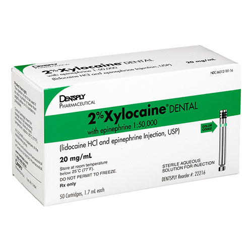 Xylocaine, 2% Lidocaine, with Epinephrine, 1:50,000, 1.7 ml, Green, 50/Box, 22216 thumbnail 9