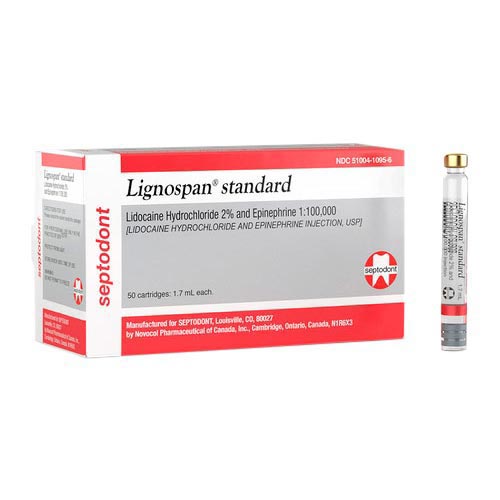 Lignospan Lidocaine HCl 2% Epinephrine 1:100 000 1.7 mL 50/Bx product image