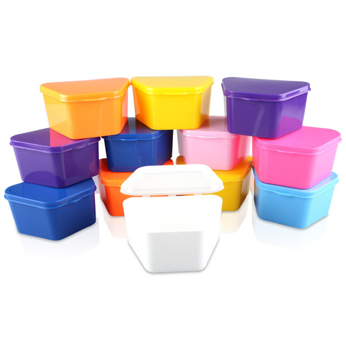 Plasdent - Denture Box - Light Pink 12/Bx. Plastic with Hinged Lid, 4"W x 3"L x, 200BTH-6 product image