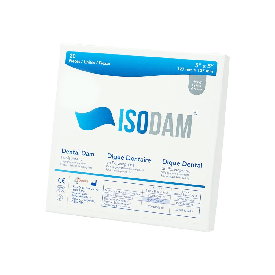 Isodam Non-Latex Dental Dams, 5" x 5", Heavy, Blue, 20/Pk, ISO02300520 thumbnail 8