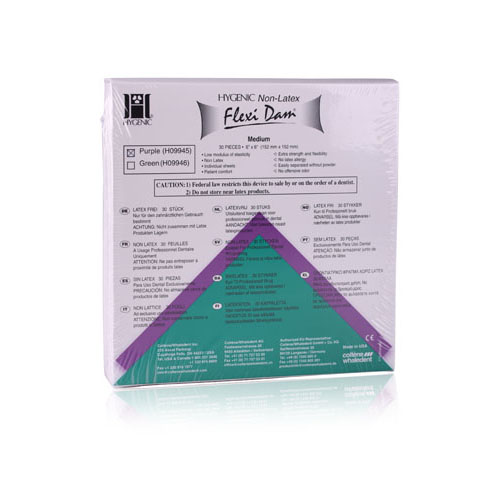 HySolate Flexi-Dam LF Rubber Dam 6 in x 6 in Med Ga Grn 30/Bx thumbnail 9