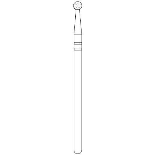 Two Striper Laboratory Diamond Burs, HP, Round, X135, 2.6 mm, Coarse, Green, 1/Pk, 2012703 thumbnail 3