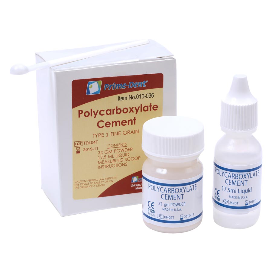 Primedent Polycarboxylate Cement Kit 32g/17.5ml 010-036 - Primedent Polycarboxylate Cement Kit 32g/17.5ml 010-036 - Image 1