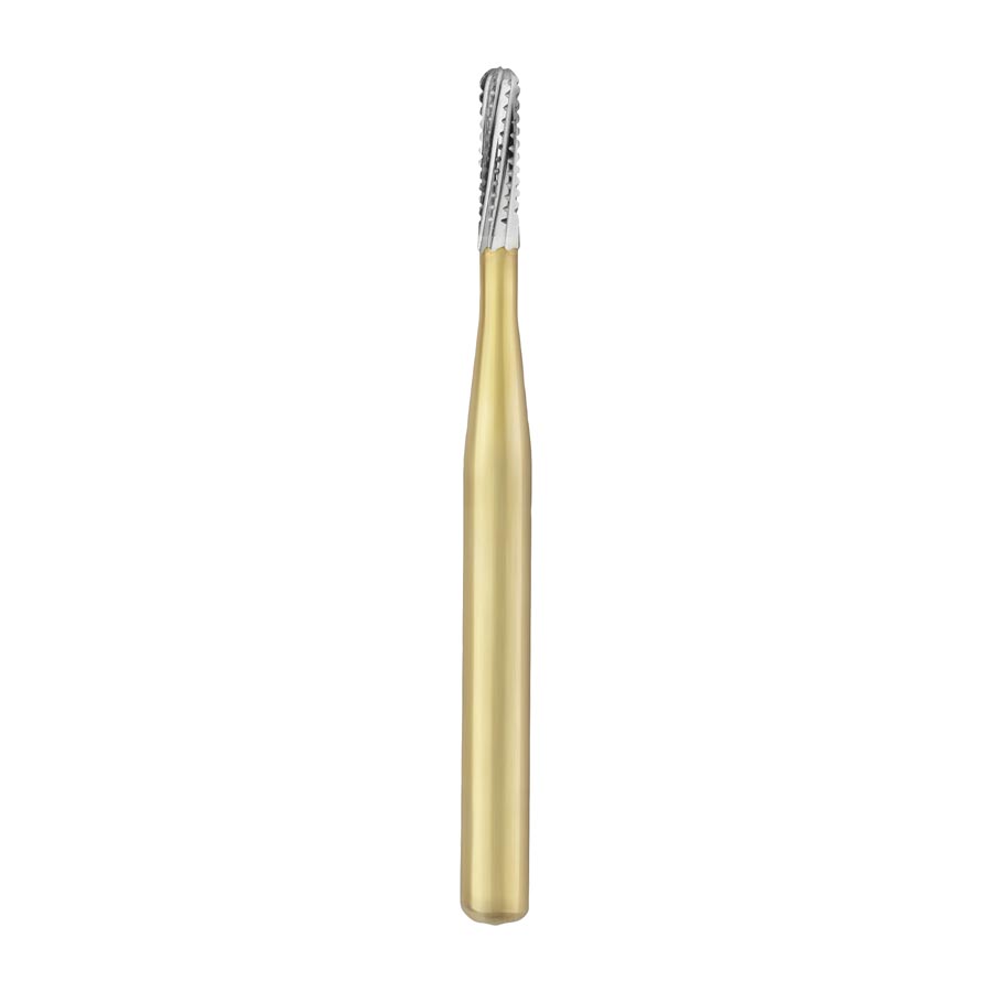 Great White Gold Series Carbide Burs, FG, Straight Cross Cut Fissure, # 1557, 100/Pk, 13092 thumbnail 9
