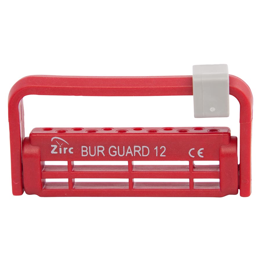 Steri-Bur Guard Bur Block Antimicrobial Microban 12 Hole Red Detachable Lid Ea thumbnail 2
