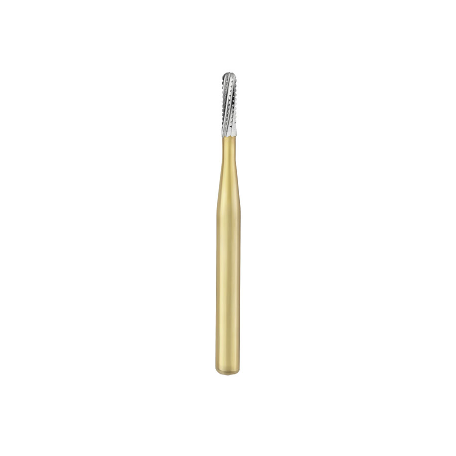 Great White Gold Series Carbide Burs, FG, Straight Cross Cut Fissure, # 1557, 10/Pk, 18221 thumbnail 4