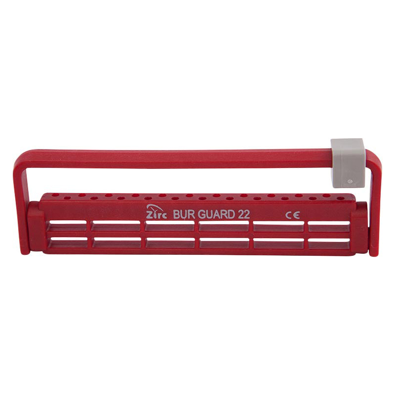 Steri-Bur Guard Bur Block Antimicrobial Microban 22 Hole Red Detachable Lid Ea product image