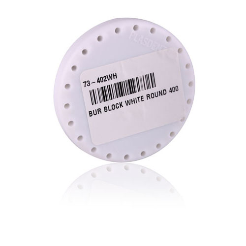 Magnetic Bur Block, 28-Hole, Large Round, White, 1/Pk, 400BL-1 thumbnail 3